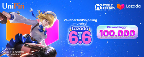 Voucher UniPin Paling Murah di Lazada – Promo Diskon 8% hingga Rp 100.000 di 6.6 Sale Lazada
